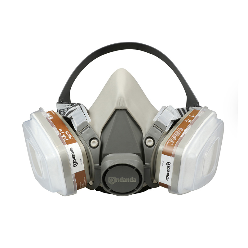 Light series half-face respirator body with two cartridges