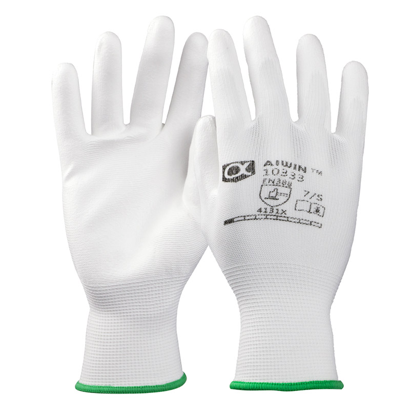 Affordable nylon PU palm-coated gloves